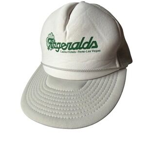 Vintage Fitzgeralds Casino Reno Las Vegas Trucker Hat Gray Nissin‎ Cap Snapback